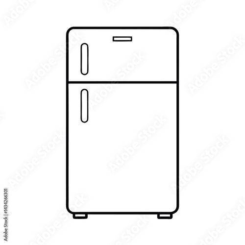Modern Fridge Outline Vector