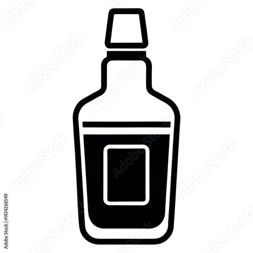 Black silhouette of a mouthwash container for dental care