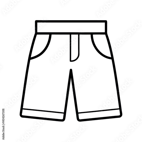 Casual Bermuda Shorts Outline Vector