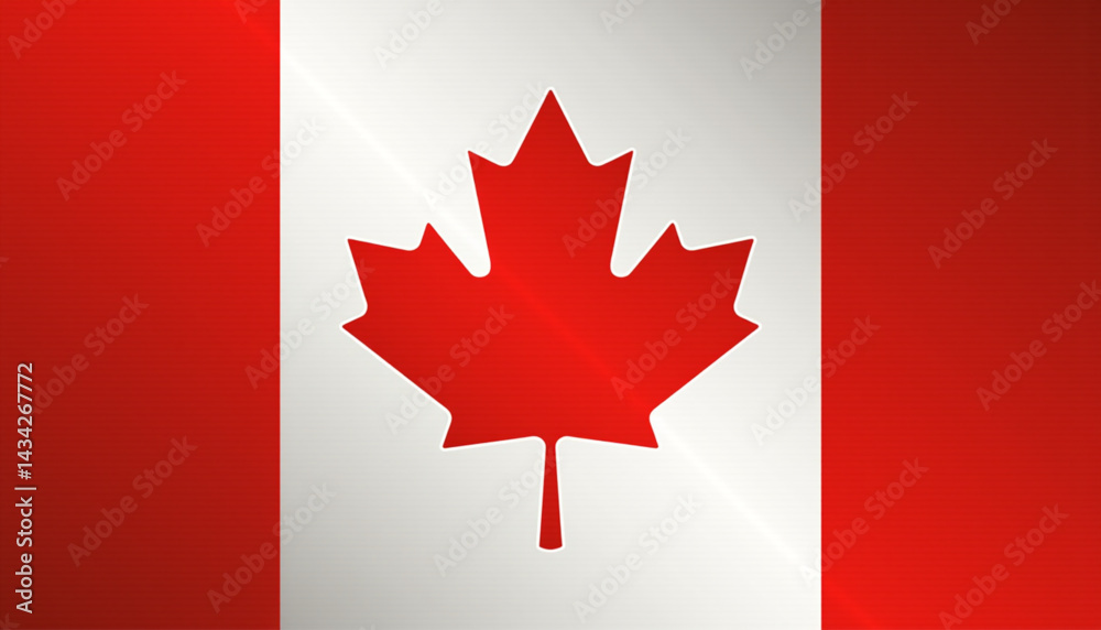 Canadian flag with a maple leaf design in red and white Canadian flag with a maple leaf design in red and white