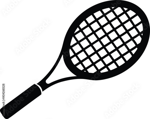 Tennis racket vector icon, Tennis racket silhouette vector