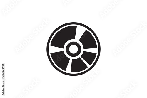 simple and unobtrusive  Compact disk vector silhouette illustration isolated in white background