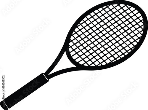 Tennis racket vector icon, Tennis racket silhouette vector