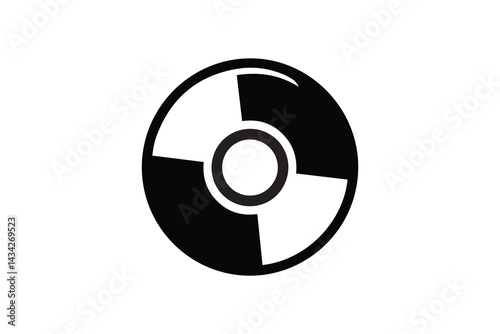 simple and unobtrusive  Compact disk vector silhouette illustration isolated in white background