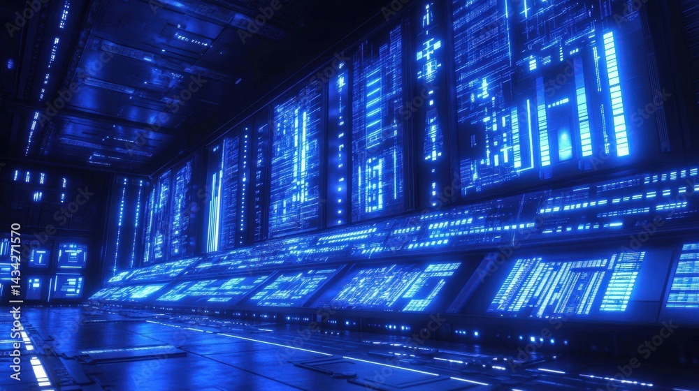 Fototapeta premium Futuristic Control Panel Room