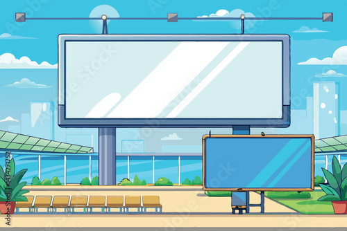 blank billboard posters in the airport empty adver1.eps