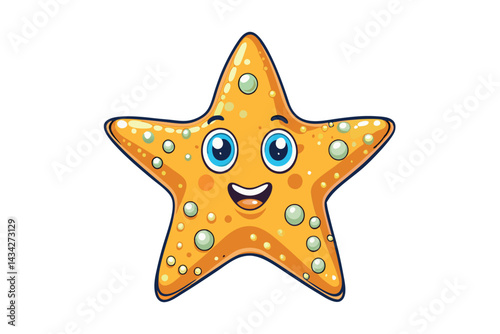 cute starfish with a smiling face covered in bubbl 4.eps
