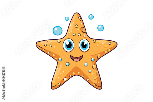 cute starfish with a smiling face covered in bubbl 7.eps