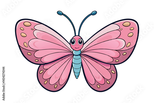 pink butterfly with delicate wings symbolizing gra.eps