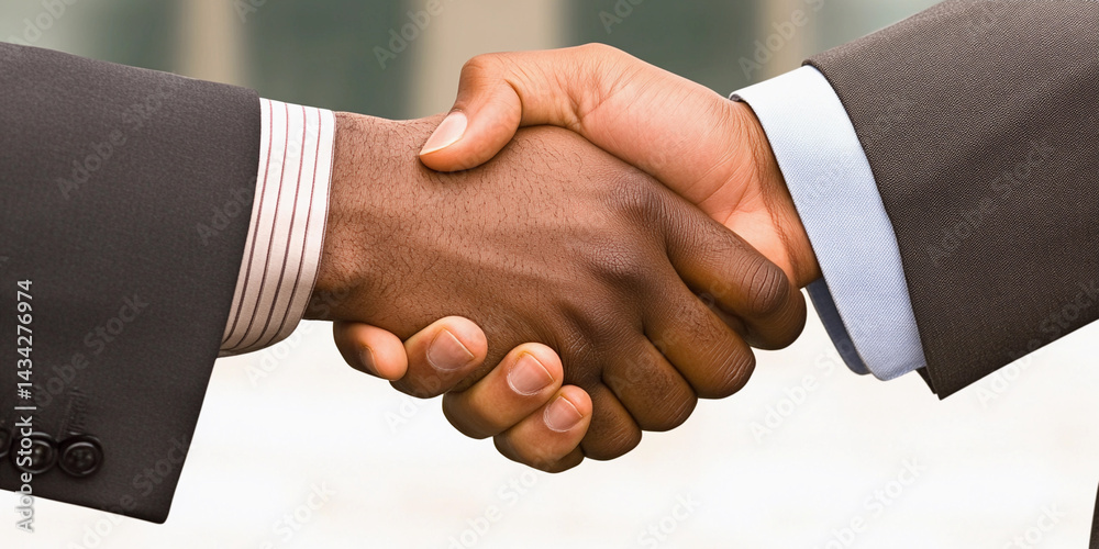 Individuals engage in a professional handshake at a formal setting Generative AI Individuals engage in a professional handshake at a formal setting Generative AI