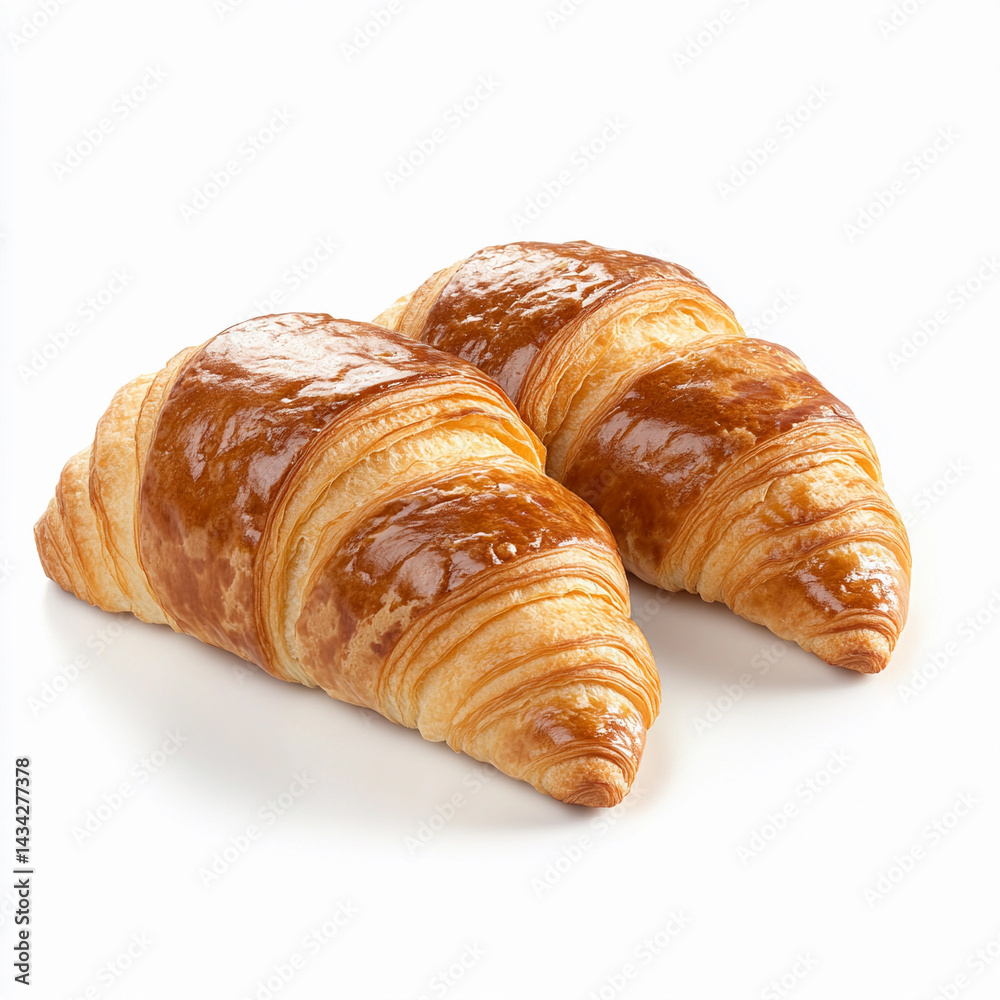 Fresh croissant and hot coffee for a delightful breakfast Generative AI
