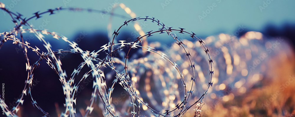 Barbed wire marks boundary amid refugee crisis concerns Generative AI