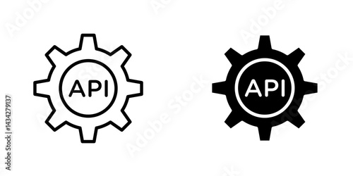 API icon vector solid logo illustration. Flat and line style for graphic design, Website