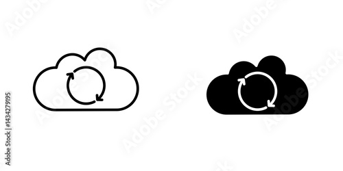 Backup icon vector solid logo illustration. Flat and line style for graphic design, Website