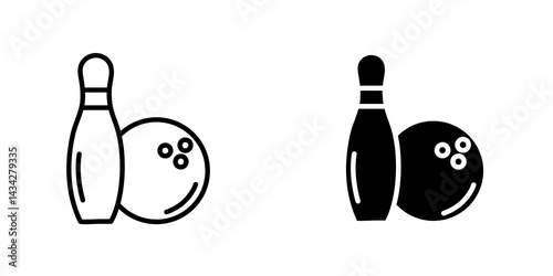 Bowling icon vector solid logo illustration. Flat and line style for graphic design, Website