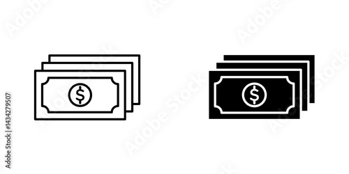 Cash icon vector solid logo illustration. Flat and line style for graphic design, Website