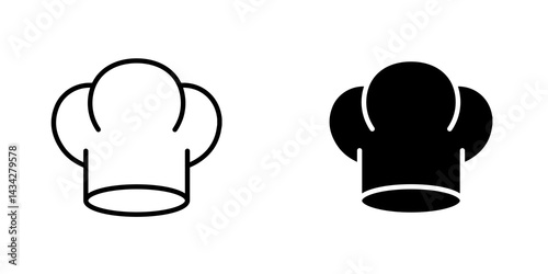 Chef hat icon vector solid logo illustration. Flat and line style for graphic design, Website