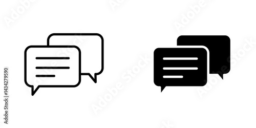 Chat icon vector solid logo illustration. Flat and line style for graphic design, Website