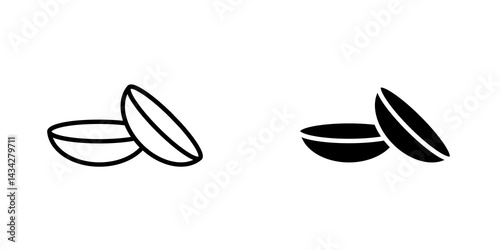 contact lenses icon vector solid logo illustration. Flat and line style for graphic design, Website