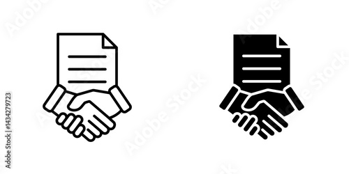 Contract icon vector solid logo illustration. Flat and line style for graphic design, Website