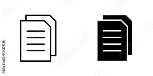 Copy icon vector solid logo illustration. Flat and line style for graphic design, Website