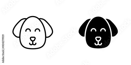 Dog icon vector solid logo illustration. Flat and line style for graphic design, Website