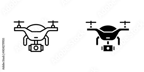 Drone icon vector solid logo illustration. Flat and line style for graphic design, Website