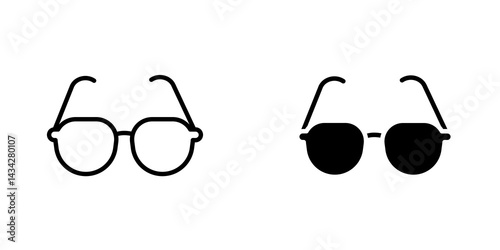 Eye glasses icon vector solid logo illustration. Flat and line style for graphic design, Website