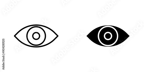 Eye icon vector solid logo illustration. Flat and line style for graphic design, Website