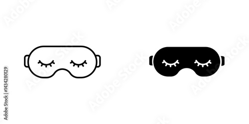 Eye mask icon vector solid logo illustration. Flat and line style for graphic design, Website