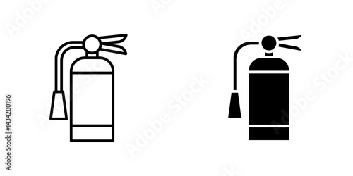 Fire extinguisher icon vector solid logo illustration. Flat and line style for graphic design, Website