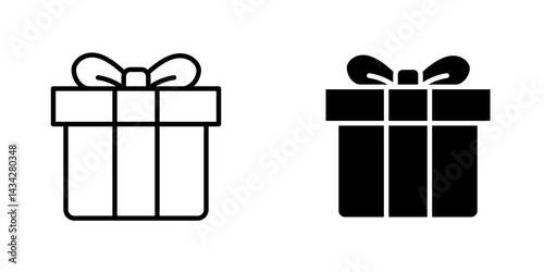Gift box icon vector solid logo illustration. Flat and line style for graphic design, Website