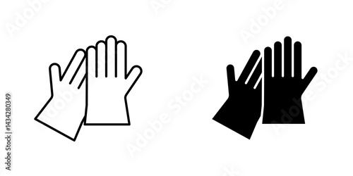 Glove icon vector solid logo illustration. Flat and line style for graphic design, Website