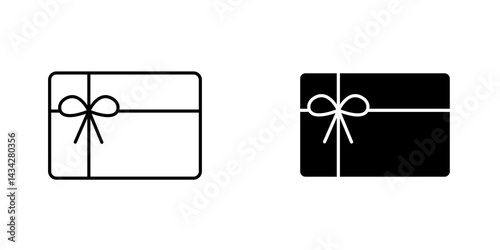 Gift voucher icon vector solid logo illustration. Flat and line style for graphic design, Website