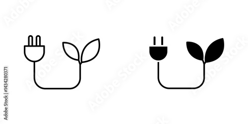 Green energy icon vector solid logo illustration. Flat and line style for graphic design, Website