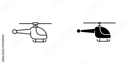 Helicopter icon vector solid logo illustration. Flat and line style for graphic design, Website