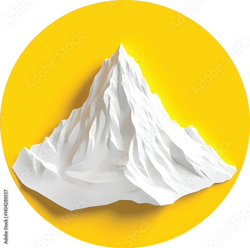 An isolated embossed mountain peak , vector, png, t-shirt design