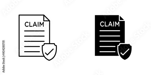 Insurance Claim icon vector solid logo illustration. Flat and line style for graphic design, Website