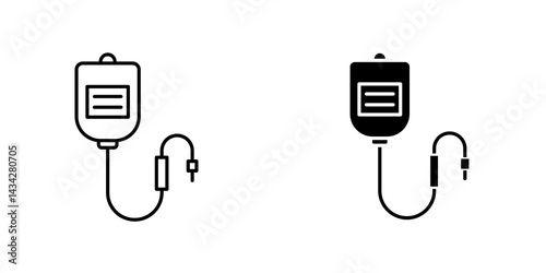 IV bag icon vector solid logo illustration. Flat and line style for graphic design, Website