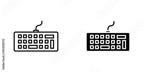 Keyboard icon vector solid logo illustration. Flat and line style for graphic design, Website