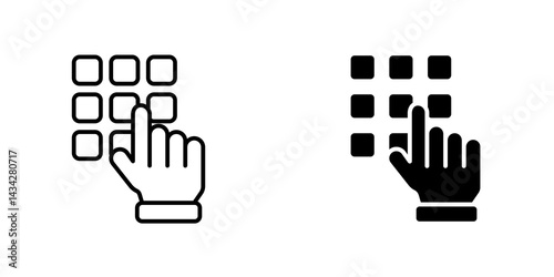 Keypad icon vector solid logo illustration. Flat and line style for graphic design, Website