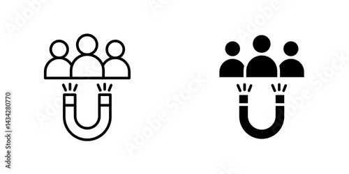 Lead generation icon vector solid logo illustration. Flat and line style for graphic design, Website