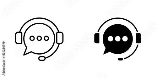 Live chat icon vector solid logo illustration. Flat and line style for graphic design, Website