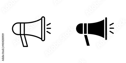 Megaphone icon vector solid logo illustration. Flat and line style for graphic design, Website