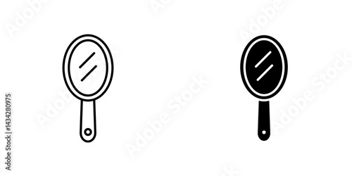 Mirror icon vector solid logo illustration. Flat and line style for graphic design, Website