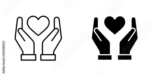 Philanthropy icon vector solid logo illustration. Flat and line style for graphic design, Website