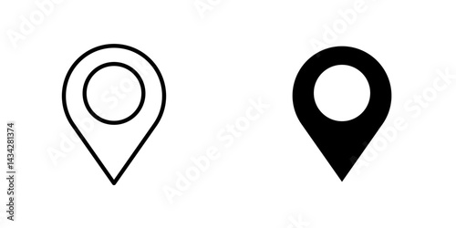 Pin icon vector solid logo illustration. Flat and line style for graphic design, Website