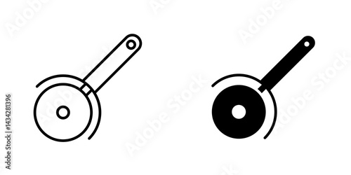 Pizza Slicer icon vector solid logo illustration. Flat and line style for graphic design, Website