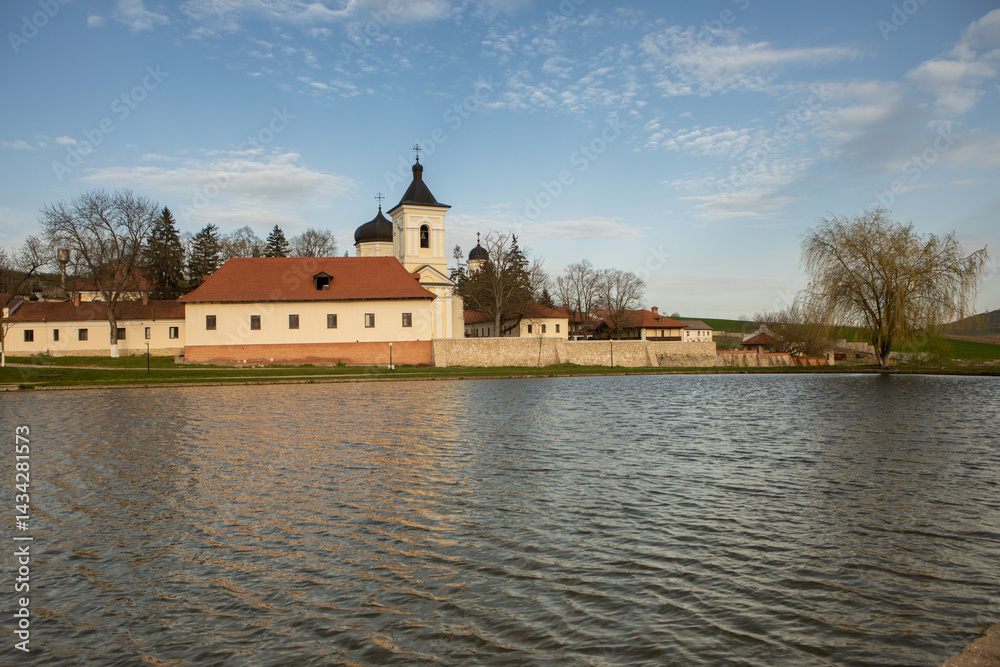 Beautiful rural landscape from the Republic of Moldova. Village life in spring.