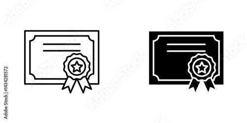Qualification icon vector solid logo illustration. Flat and line style for graphic design, Website
